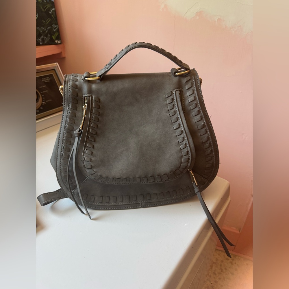 Faux Suede Crossbody Bag Purse